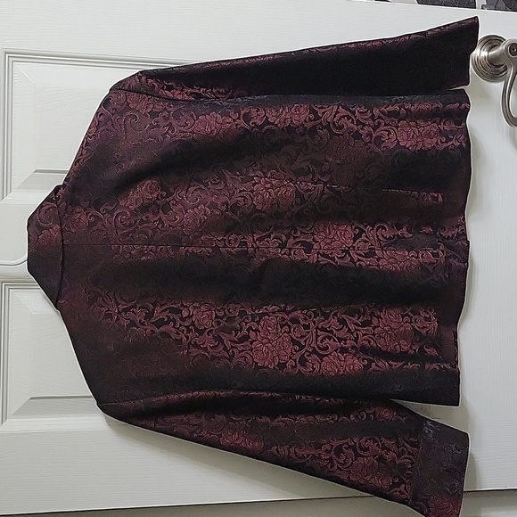 Vintage Metallic Acetate Brocade Floral Paisley Chunky Sequin Button Jacket - Picture 6 of 9